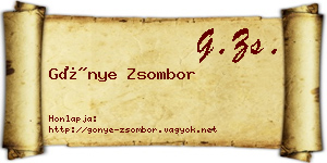 Gönye Zsombor névjegykártya