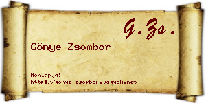 Gönye Zsombor névjegykártya